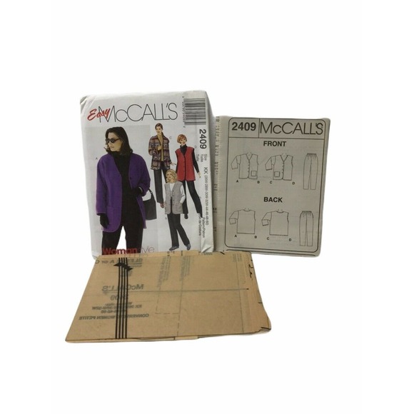 Mccalls 2409 Womens Jacket Vest Pull On Pants Sewing Pattern Size 26W-50 - Picture 7 of 7